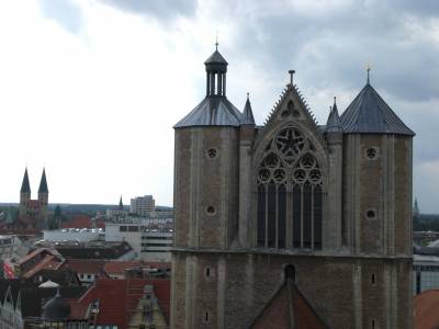 Rathausbesichtigung am 31. Juli 2013 - Blick vom Rathausturm auf den Braunschweiger Dom