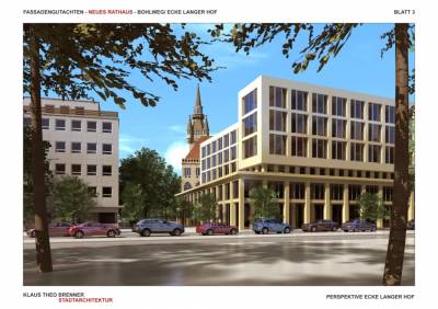 Visualisierungen Rathaus-Neubau - Architekturbüro Klaus Theo Brenner, Ansicht Langer Hof